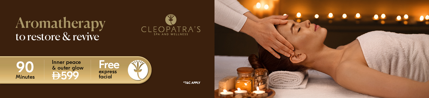 Cleopatras Aromatherapy Offer Whats On Banner